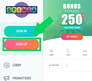 sign up casino