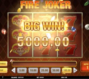 Big win fire joker