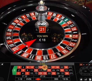 Einde live Roulette spel