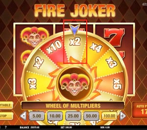 Fire joker wheel of multipliers