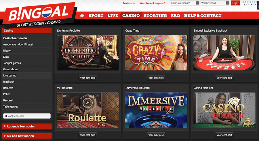 Er zijn leuke live casino spellen te vinden